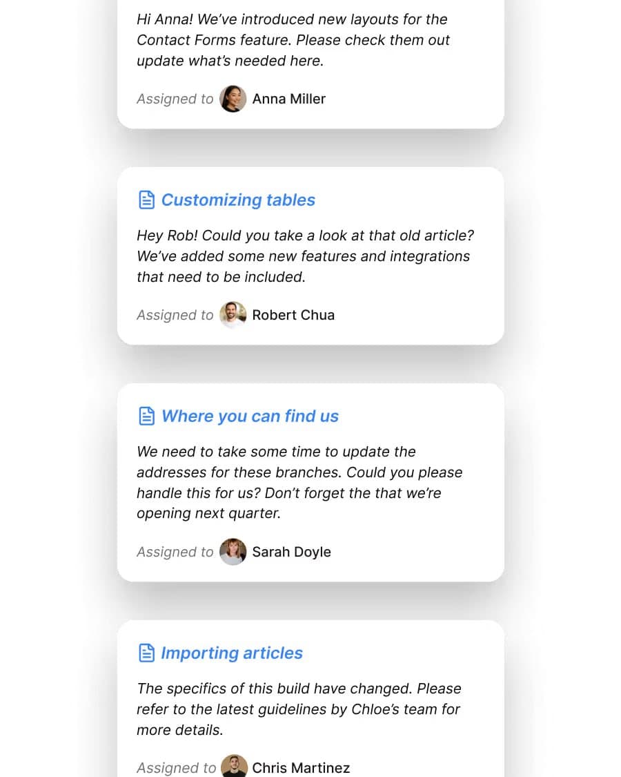 Requesting a new HelpSite article with a headline and context