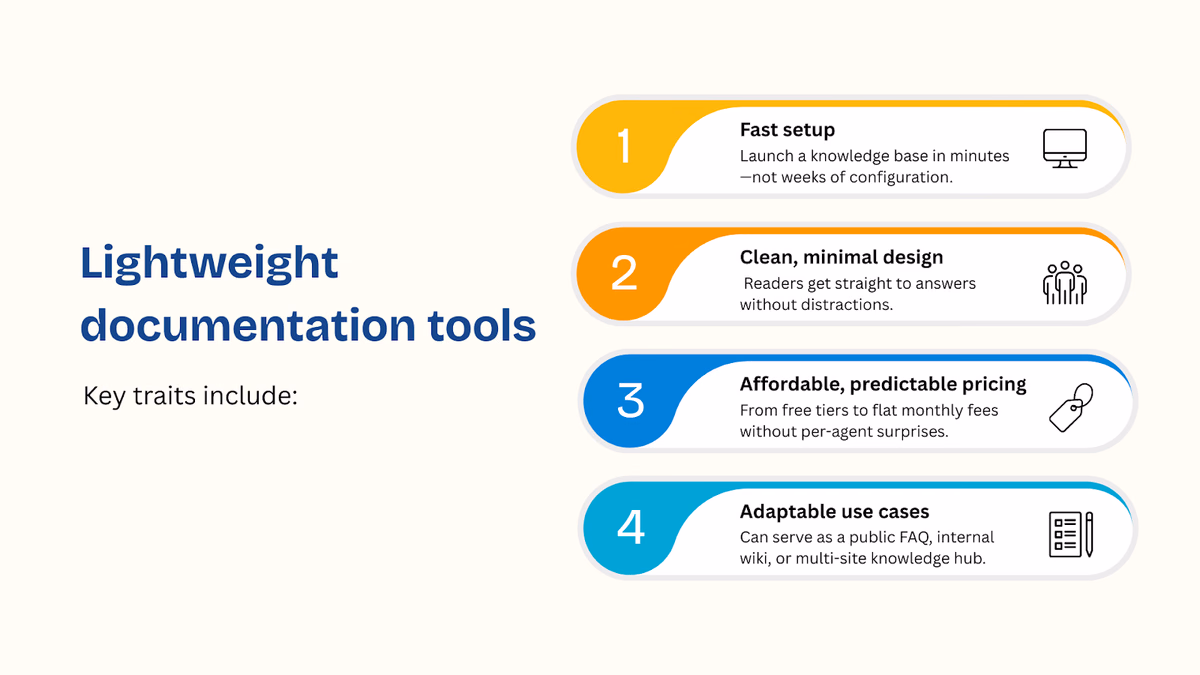 What do we mean by “lightweight documentation tools”?
