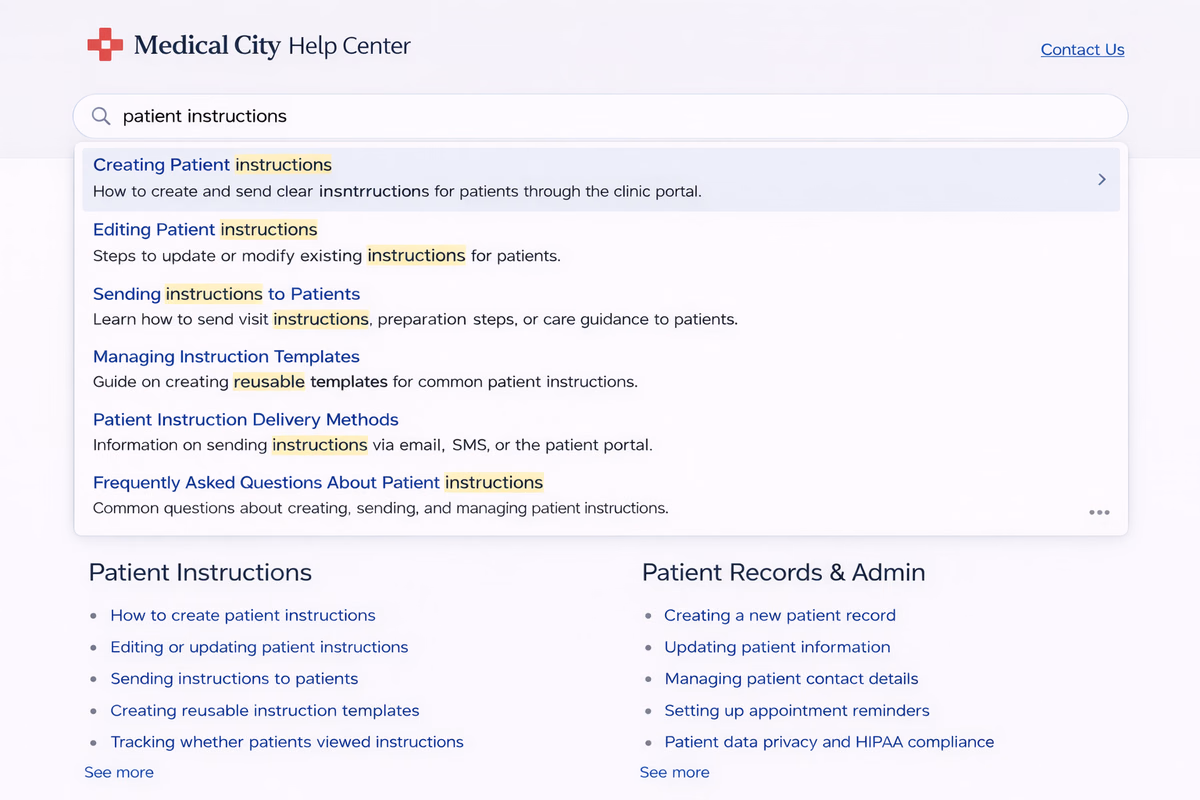 2. Searchable help centers