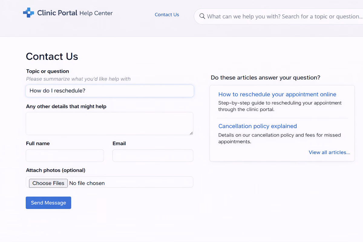 2. Smart contact forms deflect repeat questions